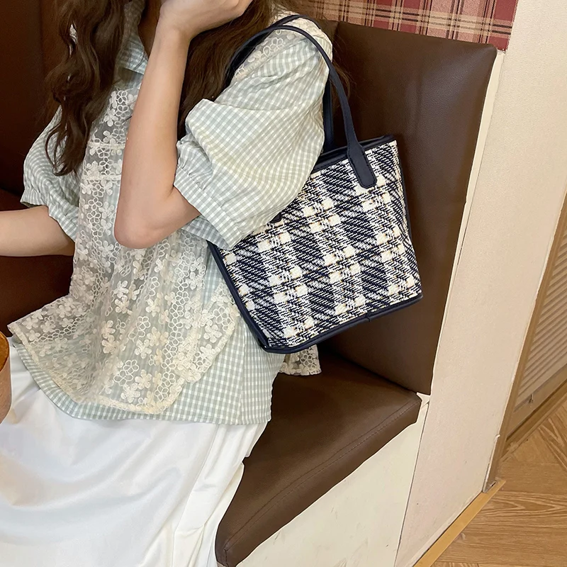 Винтажные клетчатые женские сумки через плечо Модный женский клатч кошелек