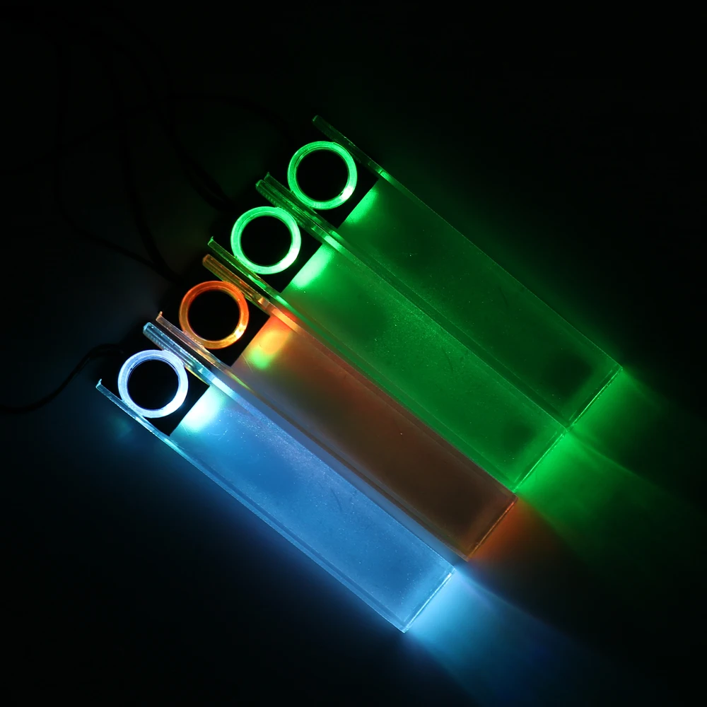 4 шт. автомобилей Атмосфера светильник s цветная(RGB) Светодиодные ленты светильник Цвета стайлинга автомобилей Декоративные лампы внутреннего освещения авто Подсветка аксессуары 12V