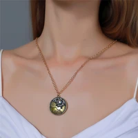 2021 new color moon cloud round pendant necklace retro personality jewelry for women