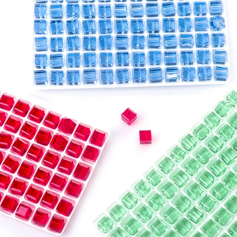 

10pcs Crystal Loose Cube Beads Square Glass Faceted Beads China Jewelry Needlework Accessories