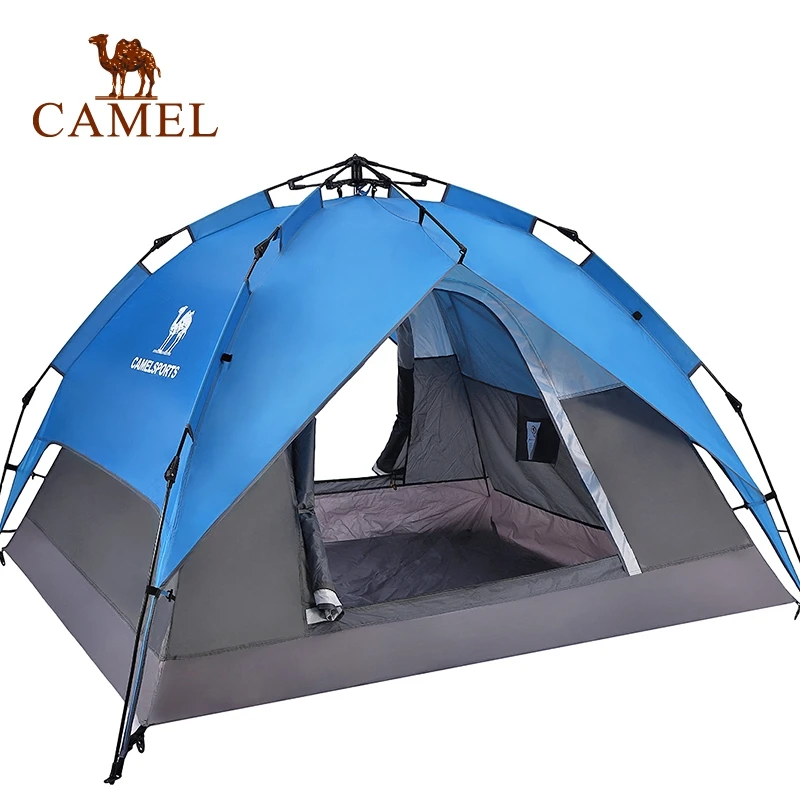 

Туристическая двухслойная палатка CAMEL, автоматическая, на 3-4 человек, 150D, Оксфорд, водонепроницаемая, для отдыха на открытом воздухе, походов