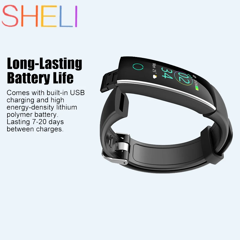 Смарт часы C20 IP68 водонепроницаемый смарт браслет спортивный монитор сердечного