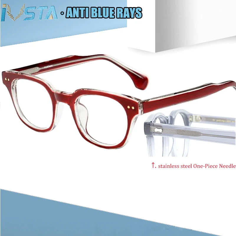 

Женские оправы для очков IVSTA Cat Eye, оптические оправы для очков для близорукости, Ретро стиль, с иглой из нержавеющей стали