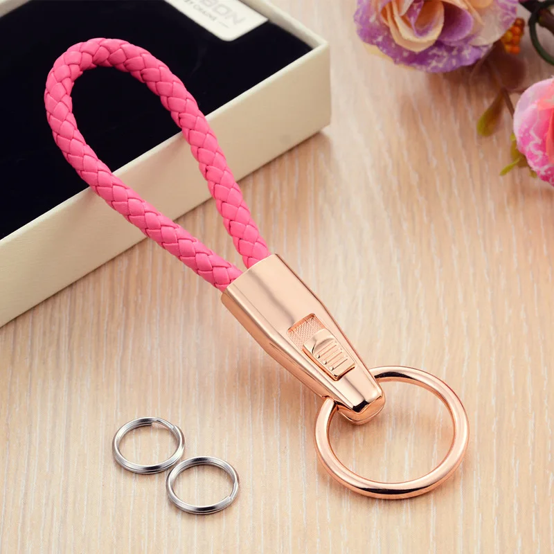 Стайлинг автомобиля плетеный веревочный брелок металлический подвесной деловые