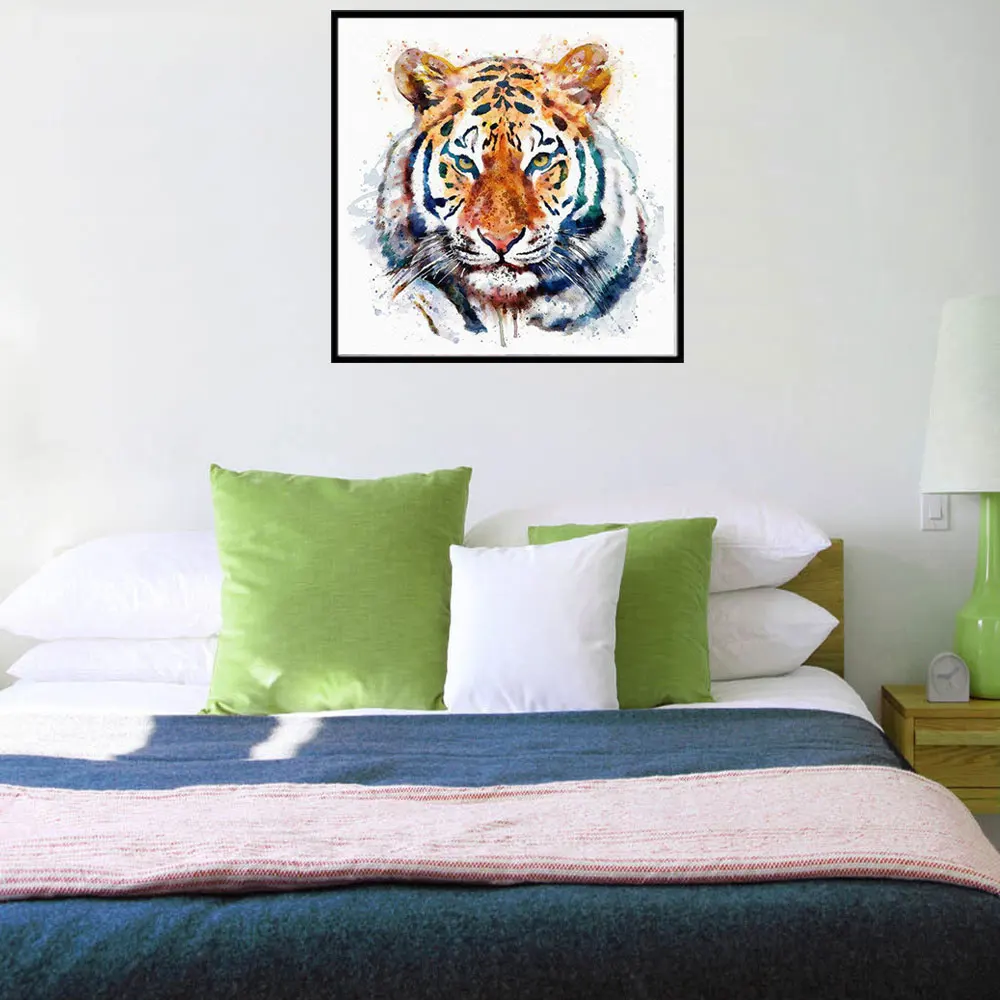 Алмазная 5D картина сделай сам с тигром мультяшное животное круглая мозаика узор