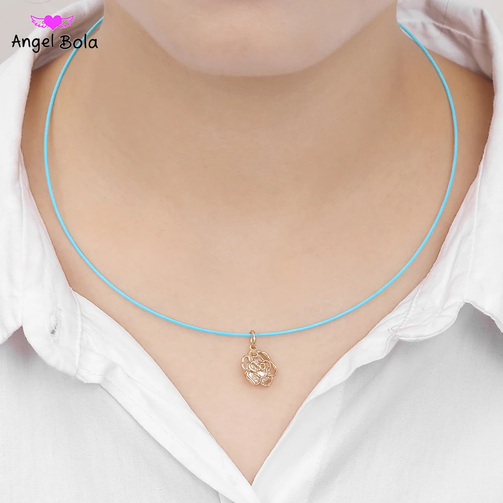 Модное ювелирное изделие колье с кубическим цирконием Золотая Роза заявление