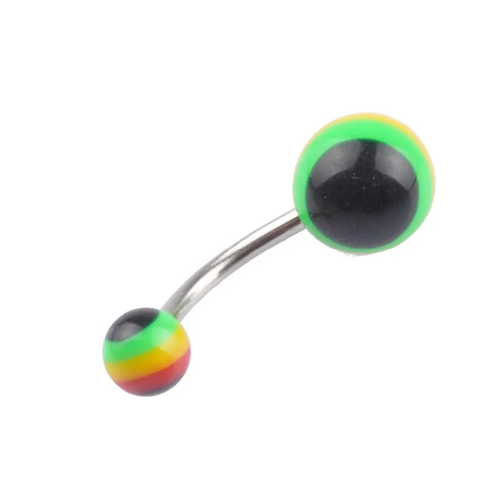 5 шт 316l хирургическая сталь цвет многоцветный шар пупка Кнопка Кольцо Пупка
