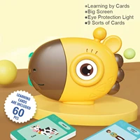 cartoon giraffe card reader montessori baby learn english word card 9 sorts flashcards visual cognitive early educational toys