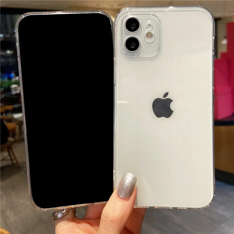 Прозрачный противоударный чехол для телефона iPhone 11 13 силиконовый прозрачный