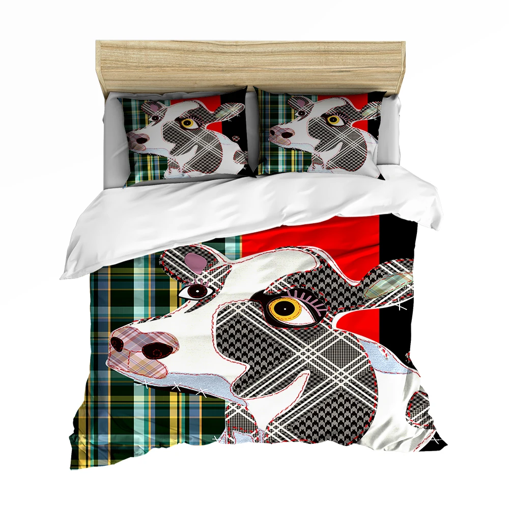 Домашний текстиль креативное стеганое одеяло с рисунком коровы плед Комплект