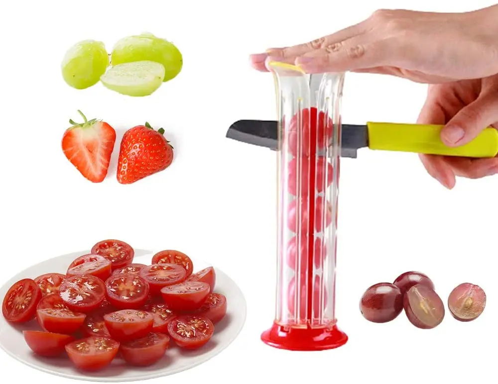 

Grape Cutter, Cherry Tomato Slicer Strawberry Slicer, Grape Tomatoes Slicer Small Fruit Cutter for Salad Making Pizza