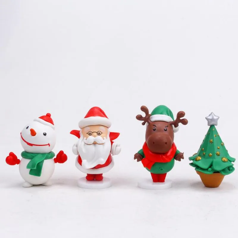 

2021 New Q Posket Christmas Santa Claus deer PVC Anime Dolls snowman Action Figure Q Version PVC Model Toy home decoration