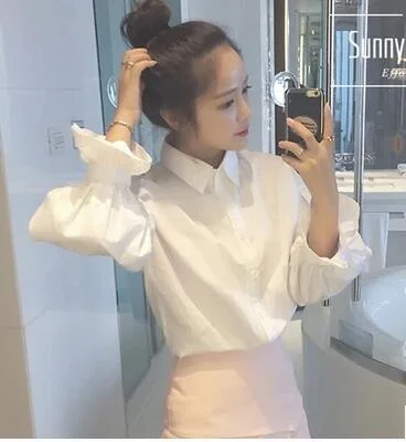 

Осенний простой приталенный студенческий Топ с длинным рукавом в Корейском стиле