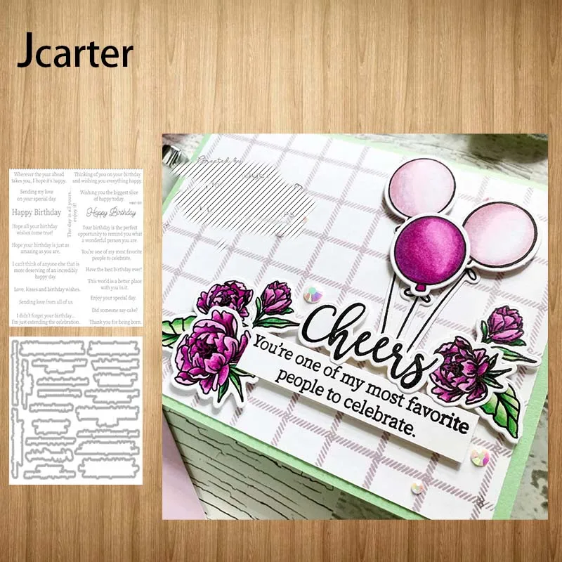 

New Design Letters Phrase Frame Metal Cutting Dies and Clear Stamps Craft Stencil Scrapbooking Album Paper Make Template Decor