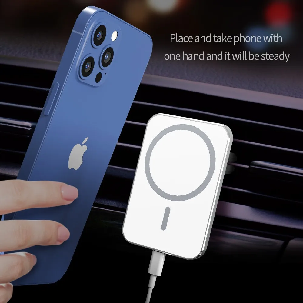 

Magnetic Car Wireless Chargers Qi Phone Charger Wireless Air Vent for iphone14 13 Mini Pro Max Magnet Adsorb Fast Wireless 15W