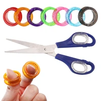 1pc professional colorful pet grooming scissors silicone ring durable comfortable dog cat hair cutting tools shears accessories