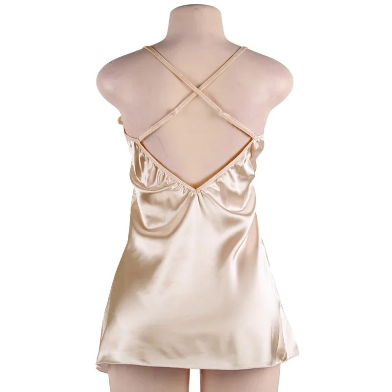 

Nightdress Large Size Suspender Silk Like Pajamas Women's Summer 5xl Sexy Costume