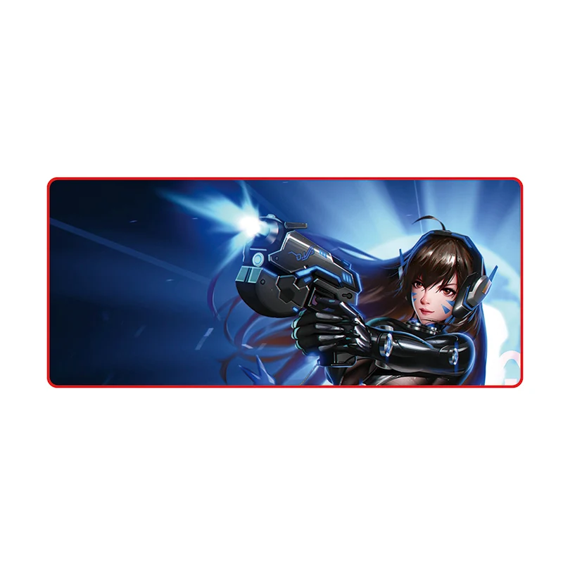 900x400mm Большой игровой коврик для мыши геймерский коврик для мыши RGB коврик для мыши XXL компьютерный коврик светодиодный коврик с подсветкой Mause ковер Настольный коврик для Overwatch OW DVA - Цвет: 900x400mm