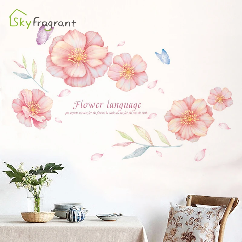 

Bedroom bedside renovation flower stickers dining room decoration living room TV wall sofa wall decor home self-adhesive sticker