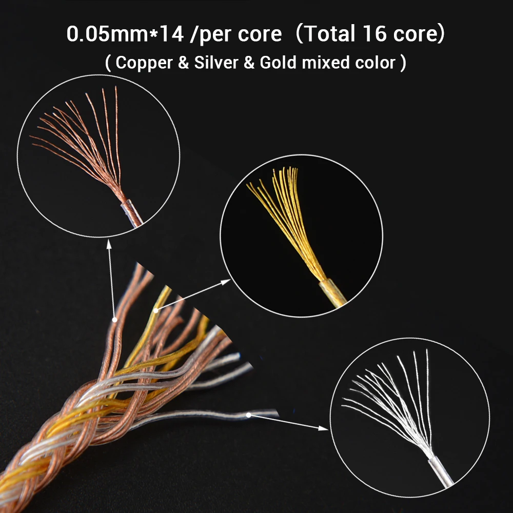 NICEHCK C16 2 16 Core Медь серебро смешанные кабель 3 5/2 5/4 4 мм MMCX / 2Pin QDC NX7 контактный разъем