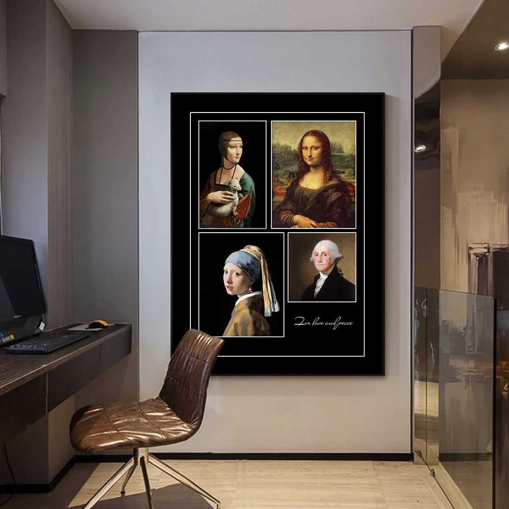 

Nordic Flower Women Wall Art Animal Canvas Paintings Gold African Art Poster Print Creative Wall Pictures for Living Room Decor