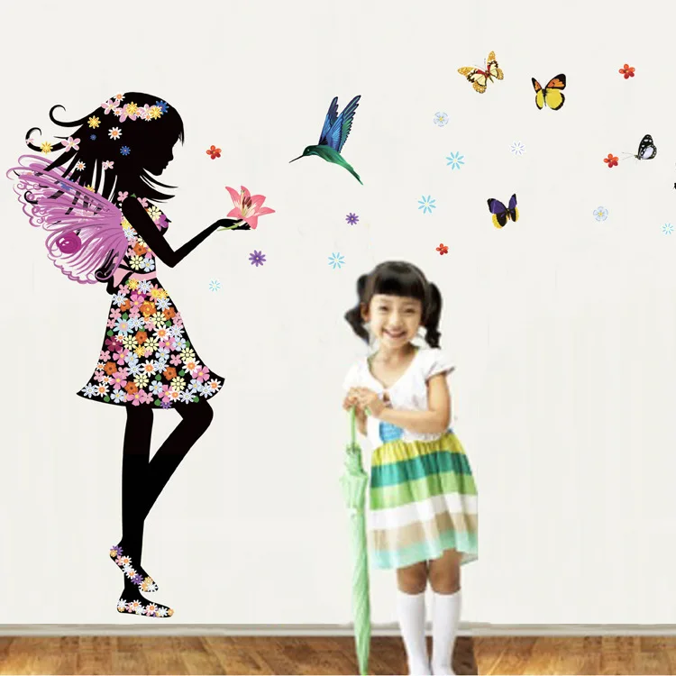 

Colorized Butterfly Dream Princess Children 's Room Kindergarten Decorative Stickers Removable Wall Stickers