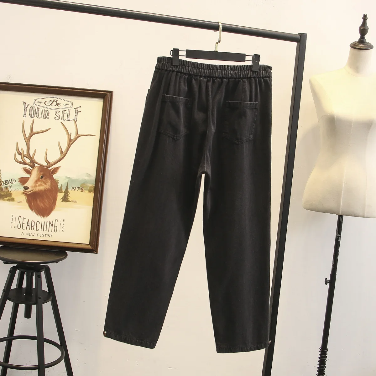 Джинсы женские с завышенной талией модные брюки-султанки из денима в стиле