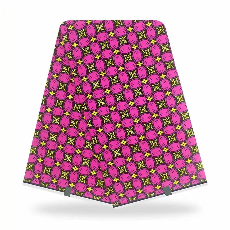

Popular Wax African Fabric 2021 High Quality Embroidered Ankara 100% Cotton Print Fabrics 6 Yards For Party Dress Wax-H0117