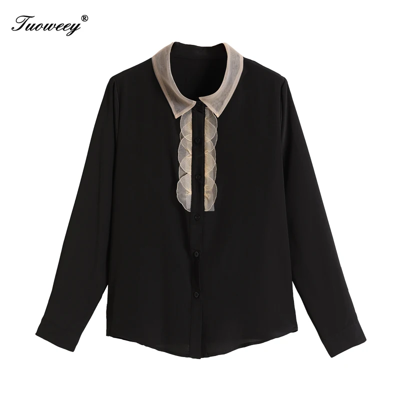 

5XL Plus Size hollow out office patchwork Women Blouses 2020 Fashion autumn long Sleeve loose Floral Long Shirt Female tops