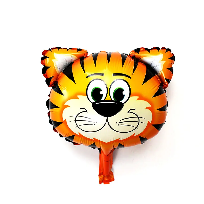 mini tiger head Большие Животные лисы фольги джунгли вечерние шары Сова день рождения лес вечерние украшения Дети Ежик медведь globos - Цвет: mini tiger head