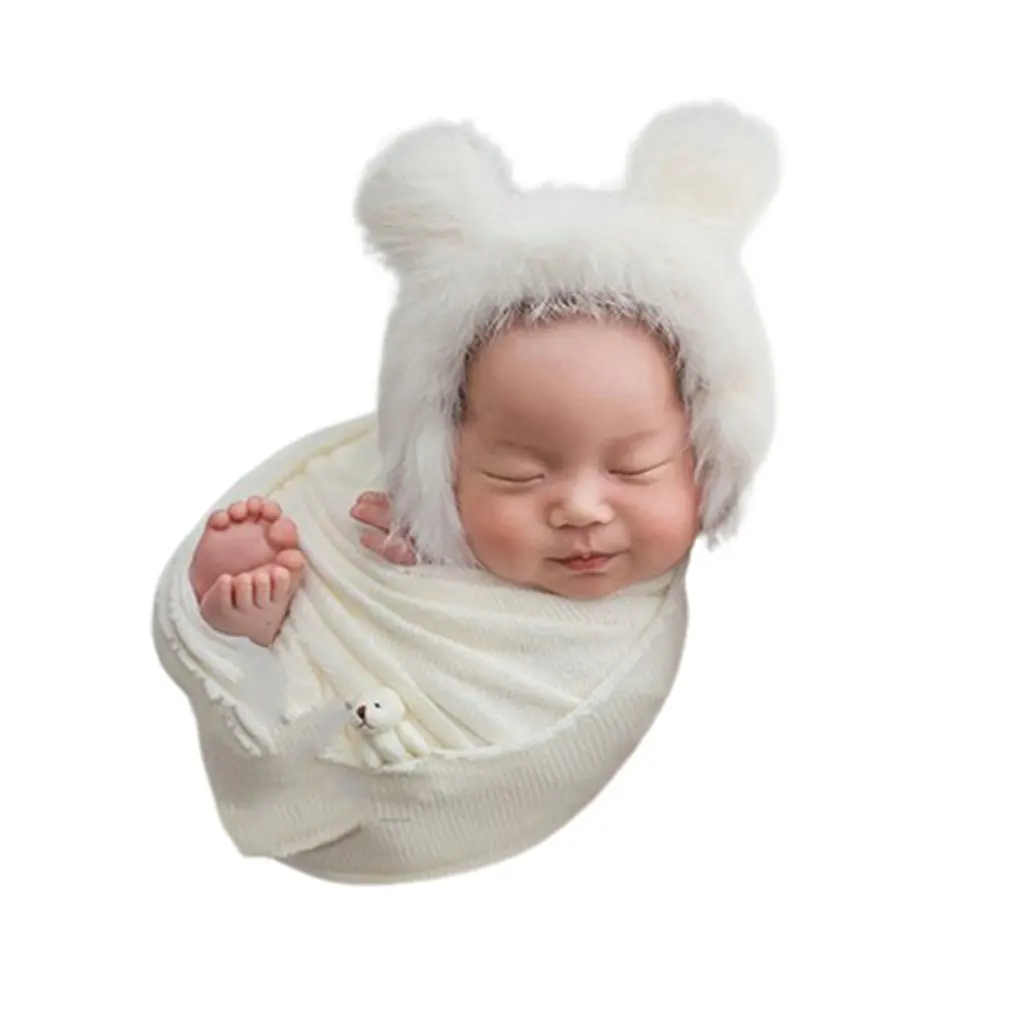 

Трикотажная шапка из искусственного меха для новорожденных, 3 шт./компл.