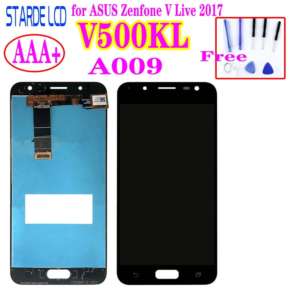 Оригинальный ЖК-дисплей для ASUS Zenfone V Live 2017 V500KL A009, ЖК-дисплей, сенсорный экран, дигитайзер, панель в сборе