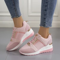 womens casual sports shoes spring and autumn new style thick soled slope with casual sports mesh womens single shoes 43