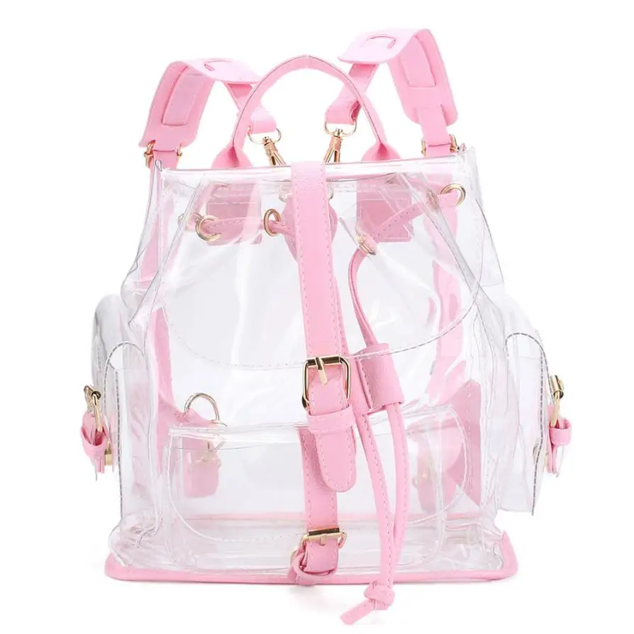 

New Fashion Girl College School Bag Transparent Casual New Simple Women Backpack Book Packbags for Teenage Travel Shoulder Bag