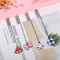 1pc kawaii red hat bookmark diy zinc alloy accessories book mark page folder office school supplies stationery