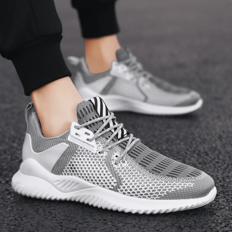 

Men's Casual Sports Shoes Men Footwear Breathable Mesh Light Walking Sneaker 2020 Summer New Flying Woven Running Shoes