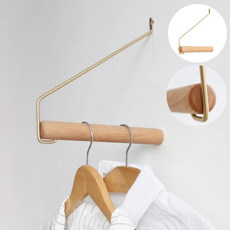 

Wall Hanger Wooden Hook Home Decoration Perforated Screw Installation Bathroom Towel Rack