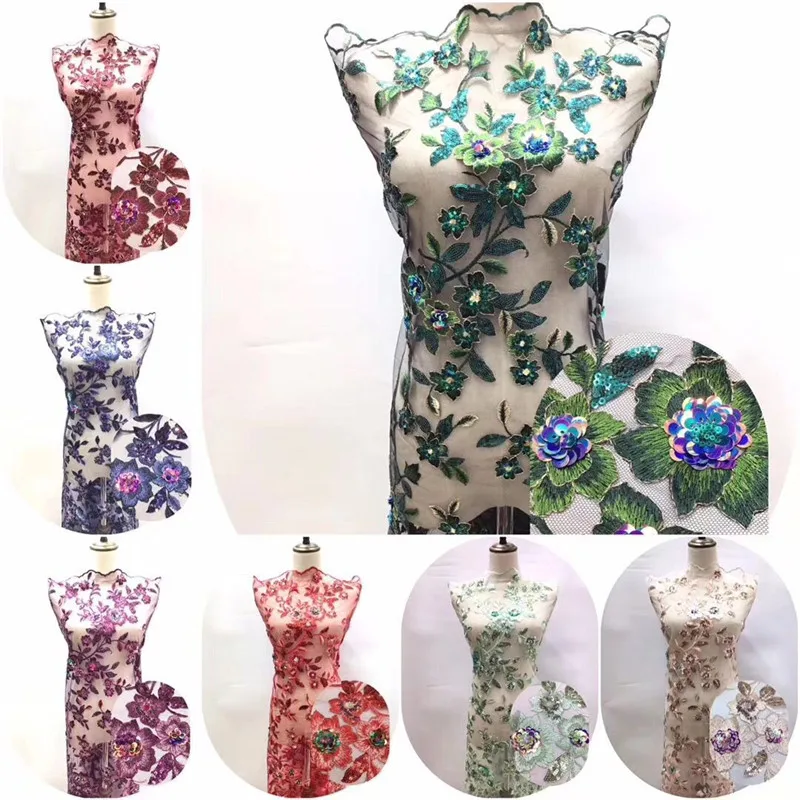 Французский нигерийский sequins sequence 3d африканский тюль сетка вуаль кружевная ткань высокого качества для вечеринки свадебное платье 5 ярдов/партия