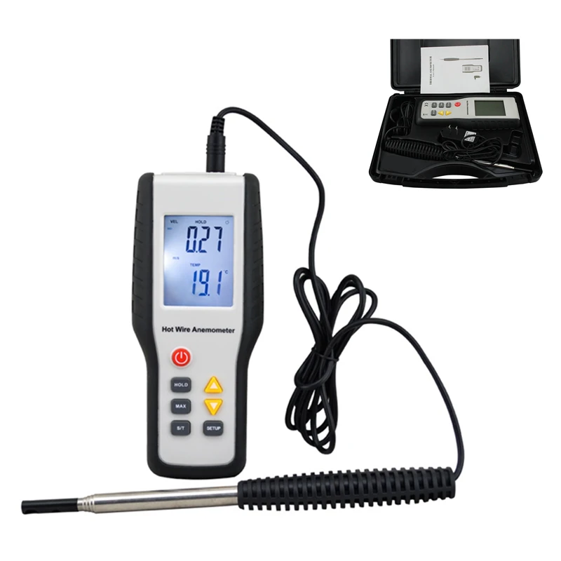 

Domestica Digital Wind Speed Meter High Sensitivity Heat-Sensitive Thermal Anemometer Anemometro LCD Display Speed Measuring