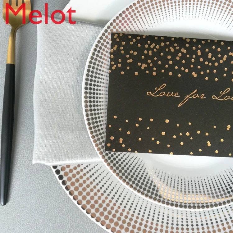

Model Room Tableware Set Decoration American Hotel All-Match Western Tableware Model Room Modern Simple Decoration Plate