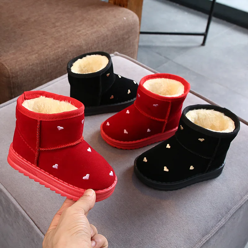 2019 новая зимняя Детские Ботинки теплая обувь с хлопковой подкладкой Цвет черный
