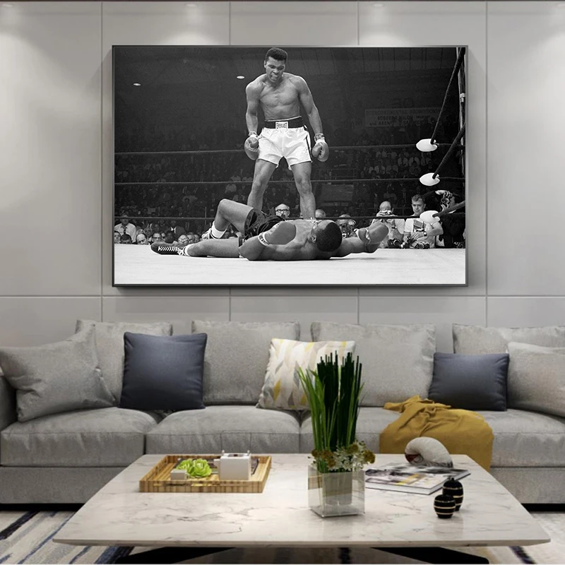 Мохаммед Али против Sony Liston спортивный плакат настенная Картина на холсте