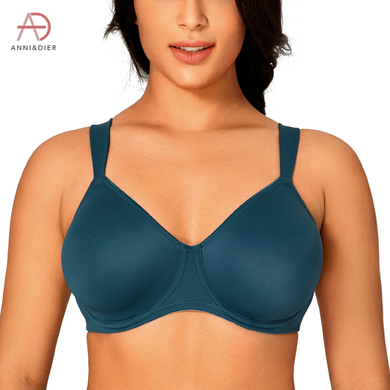 Women's Smooth Full Coverage Minimizer Bra Plus Size Underwire Non Padded Support T-shirt Bras Seamless Underwear