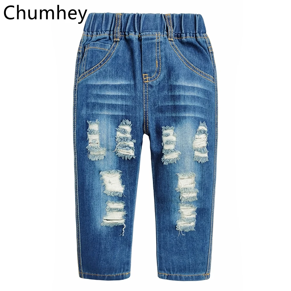 

Детские джинсы Chumhey, весенние детские штаны, джинсовые брюки для мальчиков и девочек, детская одежда с дырками, одежда для мальчиков, От 1 до 5 ...