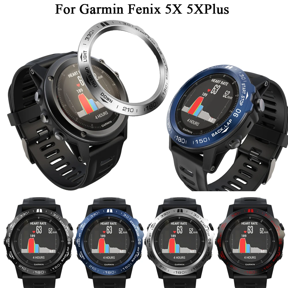 

Watch For Garmin Fenix 5X Plus 3HR Smart Watch Rings Bezel Styling Frame Case Cover Protector Metal Ring Anti Scratch Protection