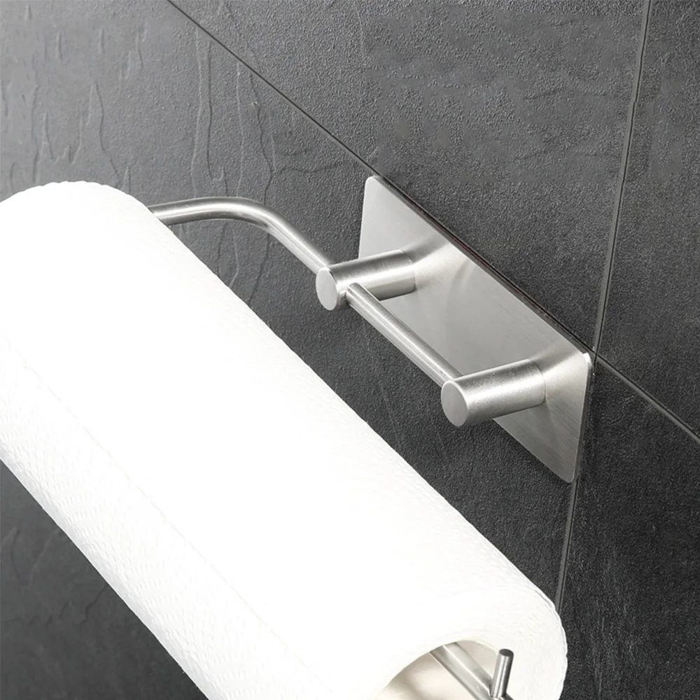 

1pcs Seamless Self Adhesive Toilet Durable Paper Holder Tools Roll Paper Bathroom Stainless Steel Wall Mount