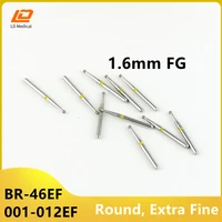 20pcs dental diamond burs 001 012ef yellow rings br 46ef 1 6mm diameter high speed fg high quality dentistry grinding tools