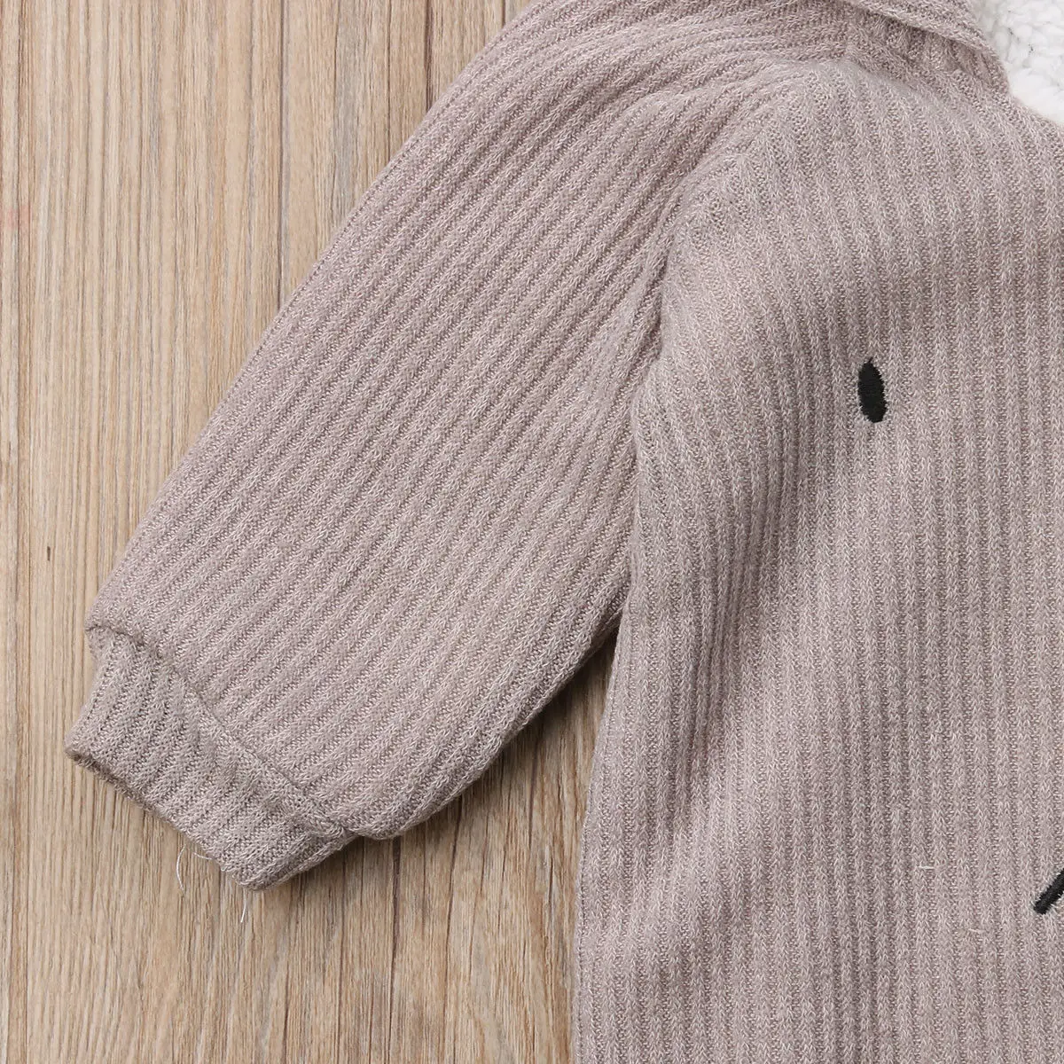 

Baby Autumn Winter Clothes Toddler Babies Boys Girls Warm Rabbit Ears Hooded Romper Jumpsuit Outfits Cashmere Cartoon Zipper Up