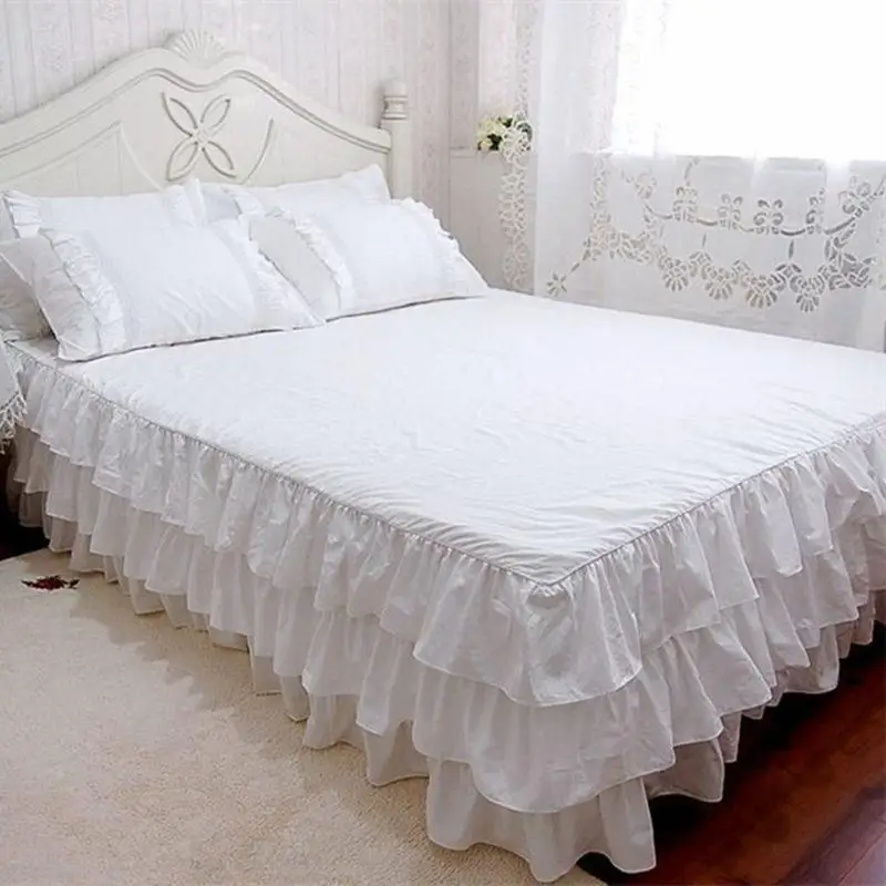 

Новое качество 3 Пышная юбка с многоярусным покрывало Qulity шелковое хлопковое покрывала для спальни принцессы для простыни на кровать с пере...