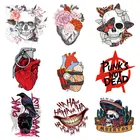 Термонаклейка сделай сам в виде сердца, черепа, термонаклейка для одежды, термонаклейка в стиле панк